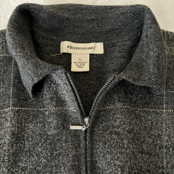 Pronto Uomo 1/4 Zip Wool Blend Sweater, Men's size L - Picture 5 of 10